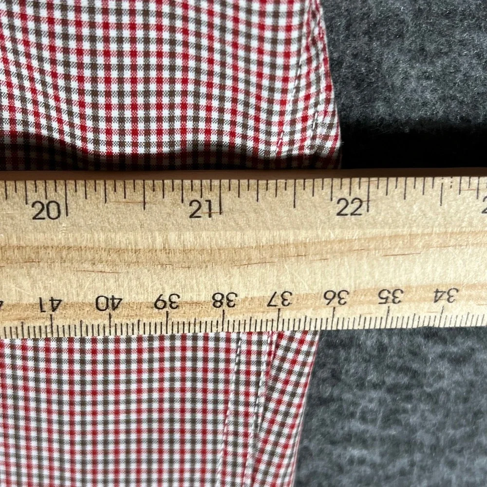 Ermenegildo Zegna Men's‎ Red Gingham Dress Shirt Size L